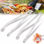 Vibbang Pinza Girevole per Barbecue in Acciaio Inox per Carne e Verdure
