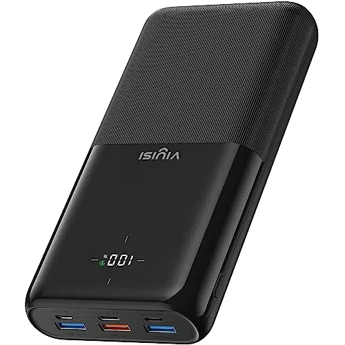 Viyisi Power Bank 30000mAh, caricatore rapido 20W PD con 4 uscite e display LED