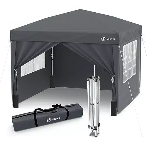 VOUNOT Gazebo Pieghevole da Giardino con Parti Laterali e Sacca di Trasporto
