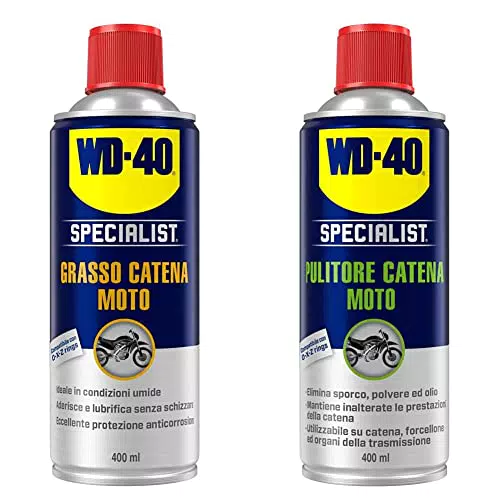 WD-40 Specialist Moto: Spray Grasso e Pulitore per Catena Moto 400 ml