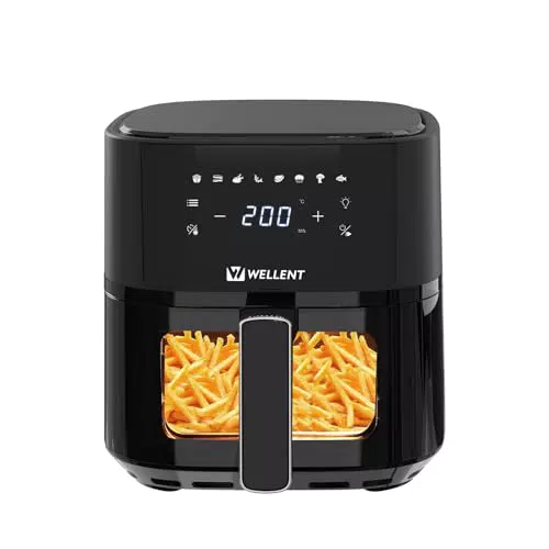Wellent Friggitrice ad Aria 4,3 L - Air Fryer Digitale con 8 Programmi di Cottura