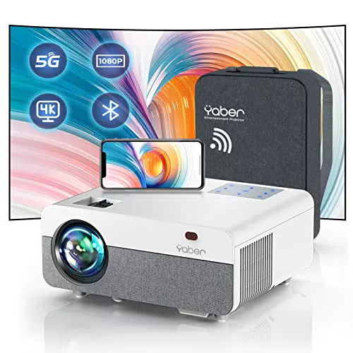 YABER Y9 Proiettore 1080P Wifi Bluetooth con Correzione Keystone e Zaino Inclusi