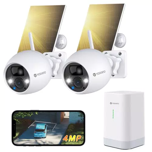 YESKANO Illuminazione di Sicurezza Wireless Solare con Rilevamento AI