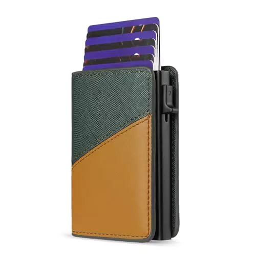 ZEWZI Portafoglio Slim Minimalista in Metallo con Blocco RFID e Scomparto Banconote