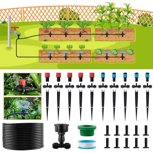 Irrigazione da Giardino Automatica - Kit Sistema a Goccia per Piante e Paesaggio