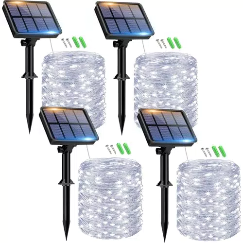 Luci da Esterno Solari 150 LED Catena Luminosa Impermeabile Filo di Rame