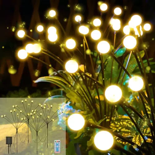 Luci Solari da Giardino LED con Telecomando - 8 Modalità Lampeggianti IP65
