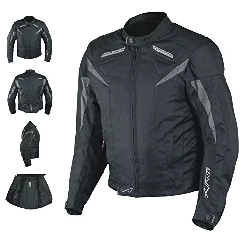 A-pro Giacca Moto CE con Protezioni e Maniche Smontabili, Gilet Termico