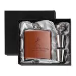 Fiaschetta in Acciaio Inox con Pelle - Ideale per Whisky e Liquori, Regalo Uomo