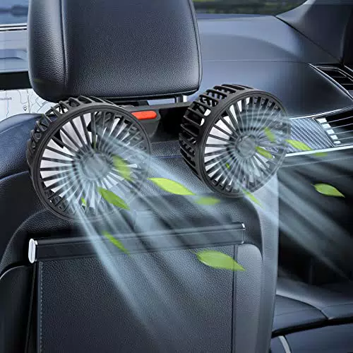 Achort Ventola Elettrica per Sedile Posteriore, Ventilatore Portatile per Auto