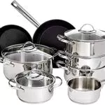 Amazon Basics Set di Pentole a Induzione in Acciaio Inox con Coperchi