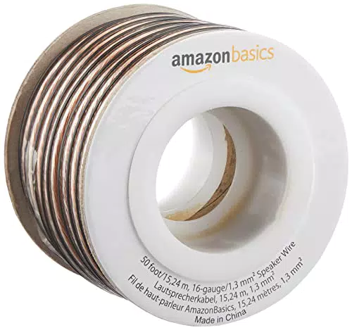 Amazon Basics Cavo per Altoparlanti Calibro 16, 15.24 m, Trasparente