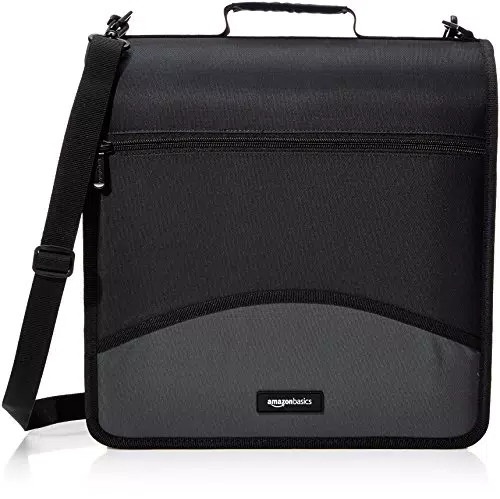 Amazon Basics Raccoglitore a 3 Anelli con Cerniera, Anello a D