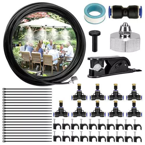 AQV Nebulizzatore Giardino 360° con Adattatore in Ottone per Irrigazione Esterni