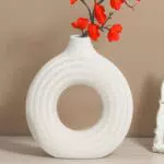 Arawat Vaso Decorativo Ciambella in Ceramica per Soggiorno Moderno