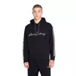Armani Exchange Bonded Cotton Signature Logo Felpa con Cappuccio