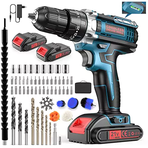 Black+Decker Avvitatore a batteria 21V con accessori per foratura e pulizia