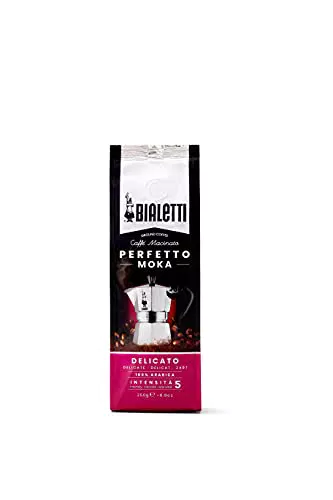 Bialetti Perfetto Moka Caffè Macinato Delicato - 250g di Gusto Intenso