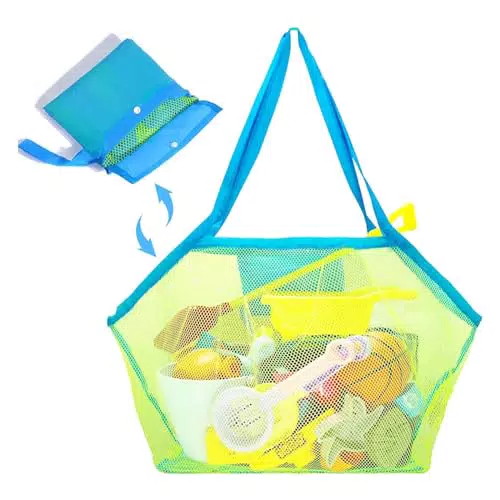 Borsa da Spiaggia Portatile per Bambini - Grande Borsa a Rete per Giocattoli
