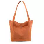 Borsa Tote in Velluto a Coste da Donna con Tracolla Regolabile e Cerniera