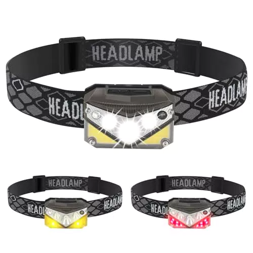 Boruit BR03 Torcia Frontale LED Ricaricabile 1000LM, Impermeabile IP65 per Campeggio
