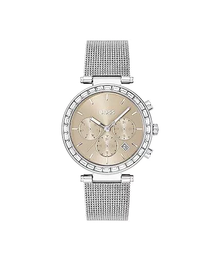 BOSS Orologio analogico multifunzione da donna con cinturino in acciaio inox