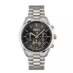 BOSS Orologio con Cronografo al Quarzo da uomo Collezione Champion con cinturino in acciaio inossidabile o Pelle Nero/Oro