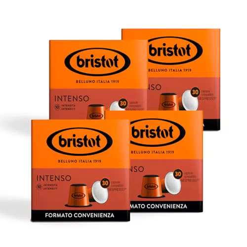 Bristot Caffè Intenso Compatibile Nespresso con Note di Cioccolato e Legni Pregiati
