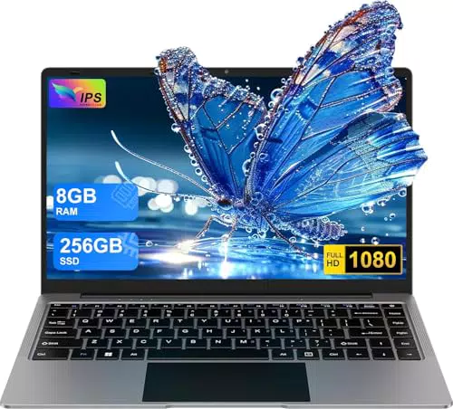 Bvate PC Portatile 14" Notebook Win 11, 256 GB ROM, 8 GB RAM, WiFi 5G, HDMI