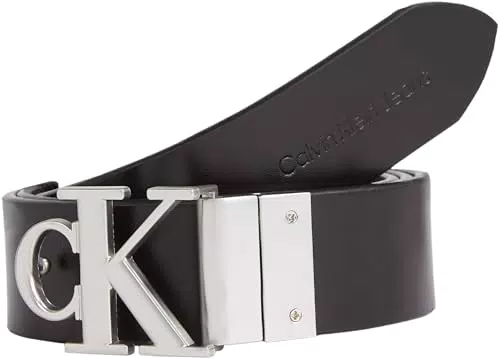 Cintura in Pelle Calvin Klein Jeans Round Mono PL Rev 30MM - Donna