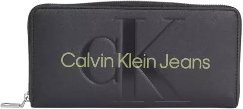 Portafoglio Calvin Klein Jeans Donna Zip Around Sculpted con Scomparto Monete