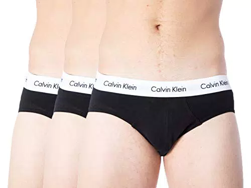 Calvin Klein 3p Hip Brief Slip, Nero, L Uomo