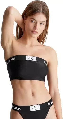 Calvin Klein Top Bikini Donna Longline Bandeau Senza Spalline