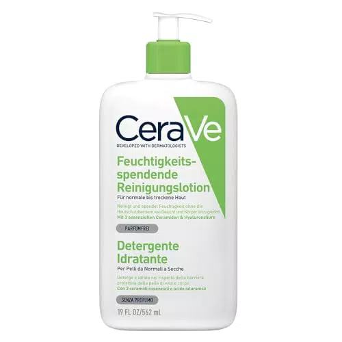 CeraVe Detergente Idratante per Viso e Corpo, Pelli Normali a Secche, 3 Ceramidi e Acido Ialuronico