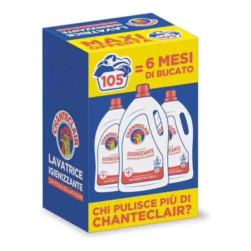 Chanteclair - Detersivo per Lavatrice Igienizzante, Rimuove Germi e Batteri
