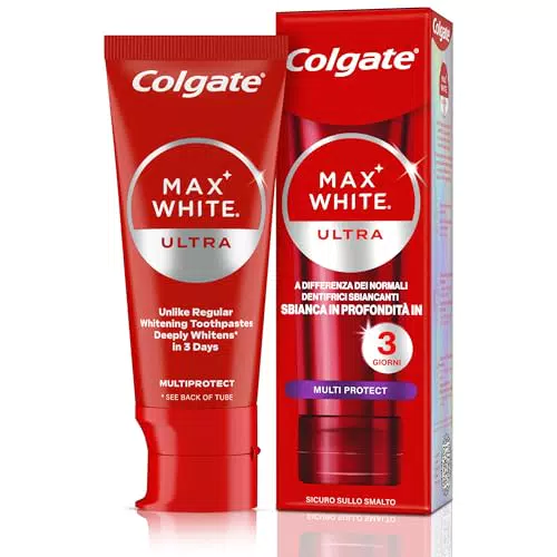 Colgate Dentifricio Sbiancante Max White Ultra Multiprotect - Denti Bianchi in 3 Giorni