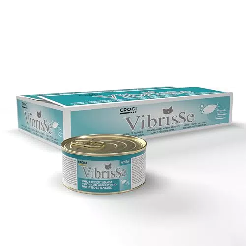Croci Vibrisse Cibo Umido per Gatti al Tonno e Pescetti Bianchi Naturale