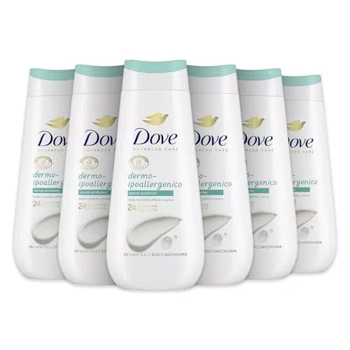 Dove Bagnoschiuma Dermo-Ipoallergenico Idratante per Uomo e Donna