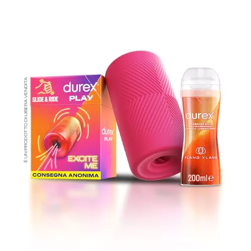 Durex Masturbatore Uomo in Silicone Morbido e Waterproof con Lubrificante 200 ml