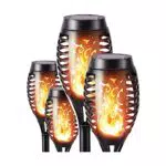 E-QUICKLY Lampada Solare da Esterno con Effetto Fiamma Tremolante IP65