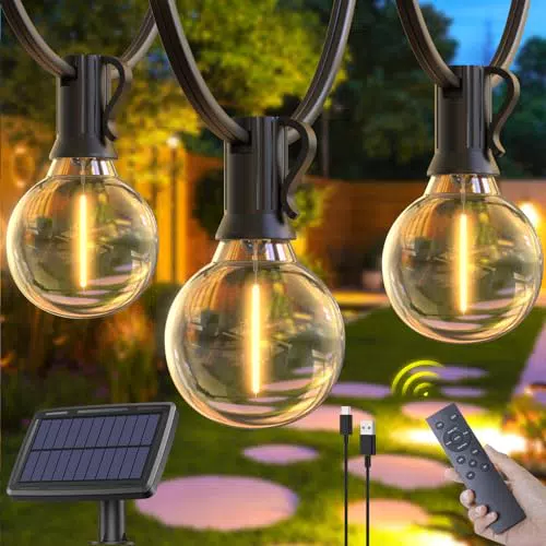 Elegear Catena Luminosa Solare per Esterni con Telecomando e Lampadine G40