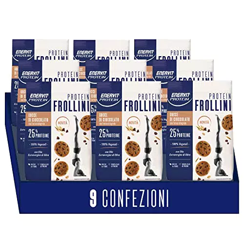 Enervit Frollini con Gocce di Cioccolato, 100% Vegetali e Ricchi di Proteine