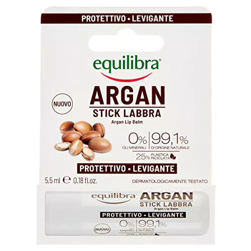 Equilibra Balsamo Labbra Argan Stick - Azione Protettiva e Antiossidante