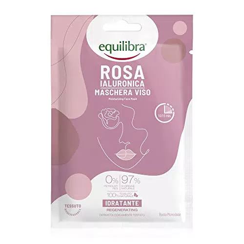 Equilibra Maschera Viso Idratante con Acido Ialuronico e Acqua di Rosa Fermentata