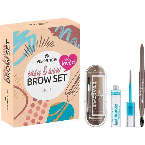 Essence Cosmetics Easy & WOW Brow Set - Set per Sopracciglia Vegano senza Profumo