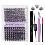 ZW07+C02 Kit Estensioni Ciglia Ciuffetti D Curl 0.07mm Cluster Lashes