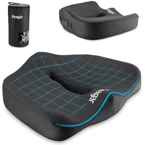 Feagar Cuscino Ergonomico per Sedile - Memory Foam per Coccige e Sciatica