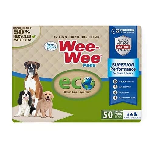Four Paws Wee-Wee Cuscinetti Ecologici per Cani e Cuccioli, Tecnologia a 6 Strati
