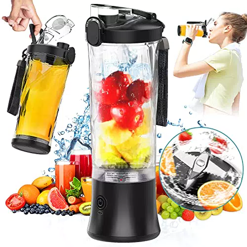 HUIJUTCHEN Frullatore Portatile USB Ricaricabile con 6 Lame per Frullati e Smoothie