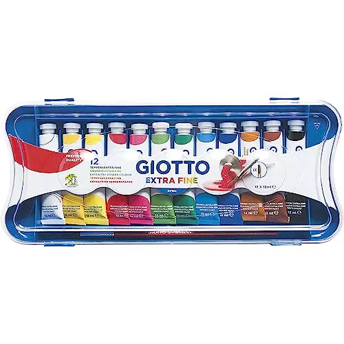 Giotto Extra Fine - Astuccio Tempere Extra Fine in Tubetto con Pennello
